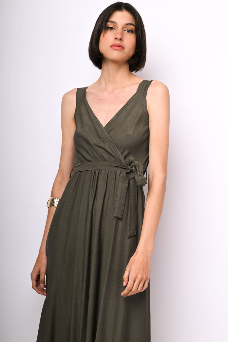 Viscose-bend long dress