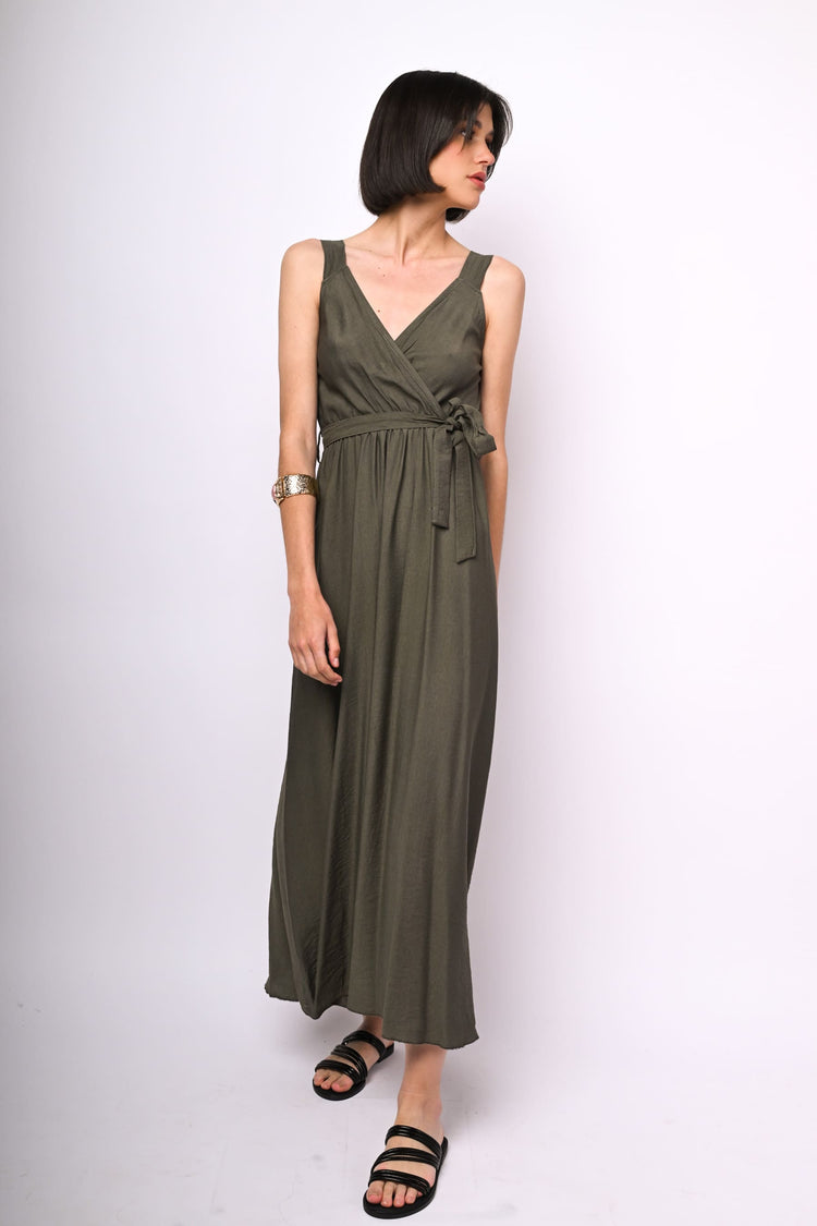 Viscose-bend long dress