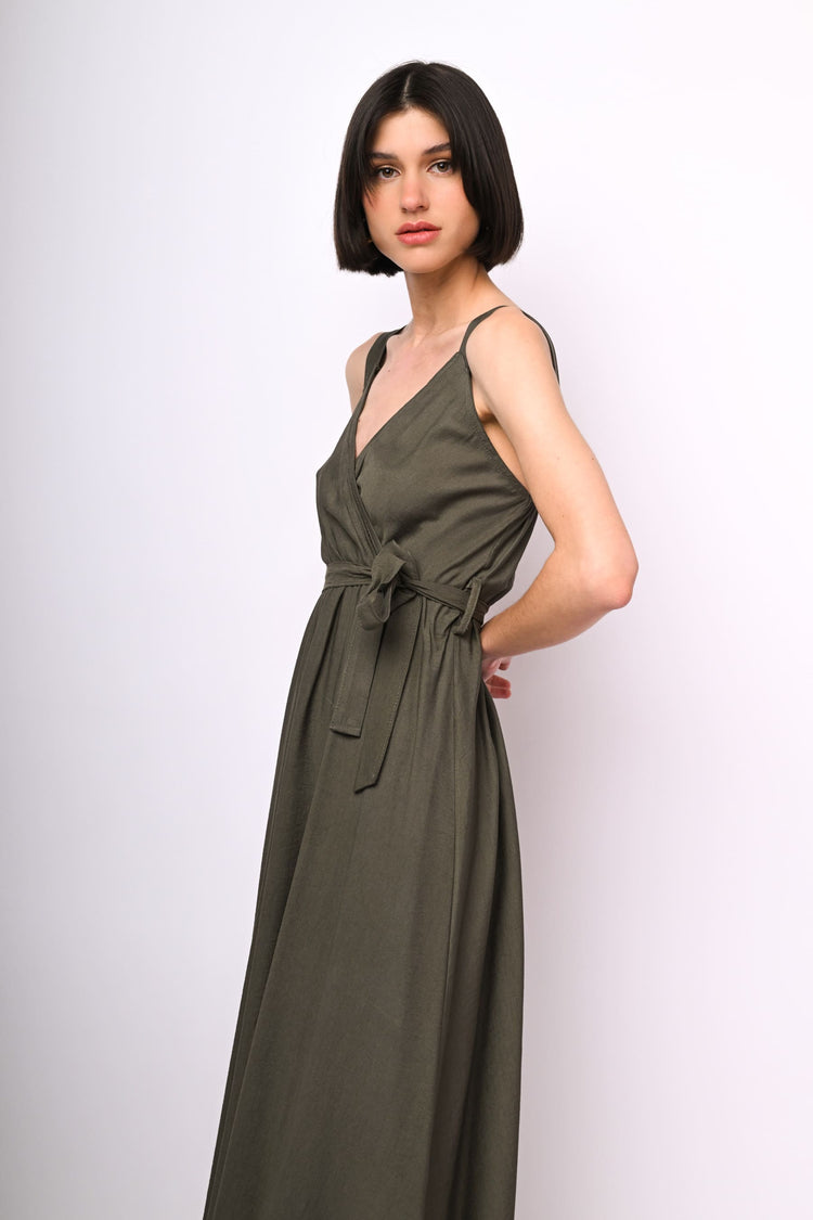 Viscose-bend long dress