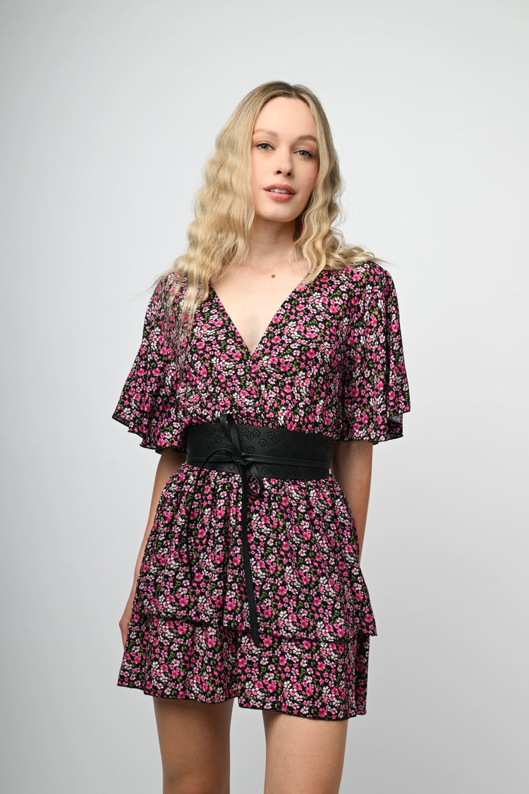 Floral print mini dress