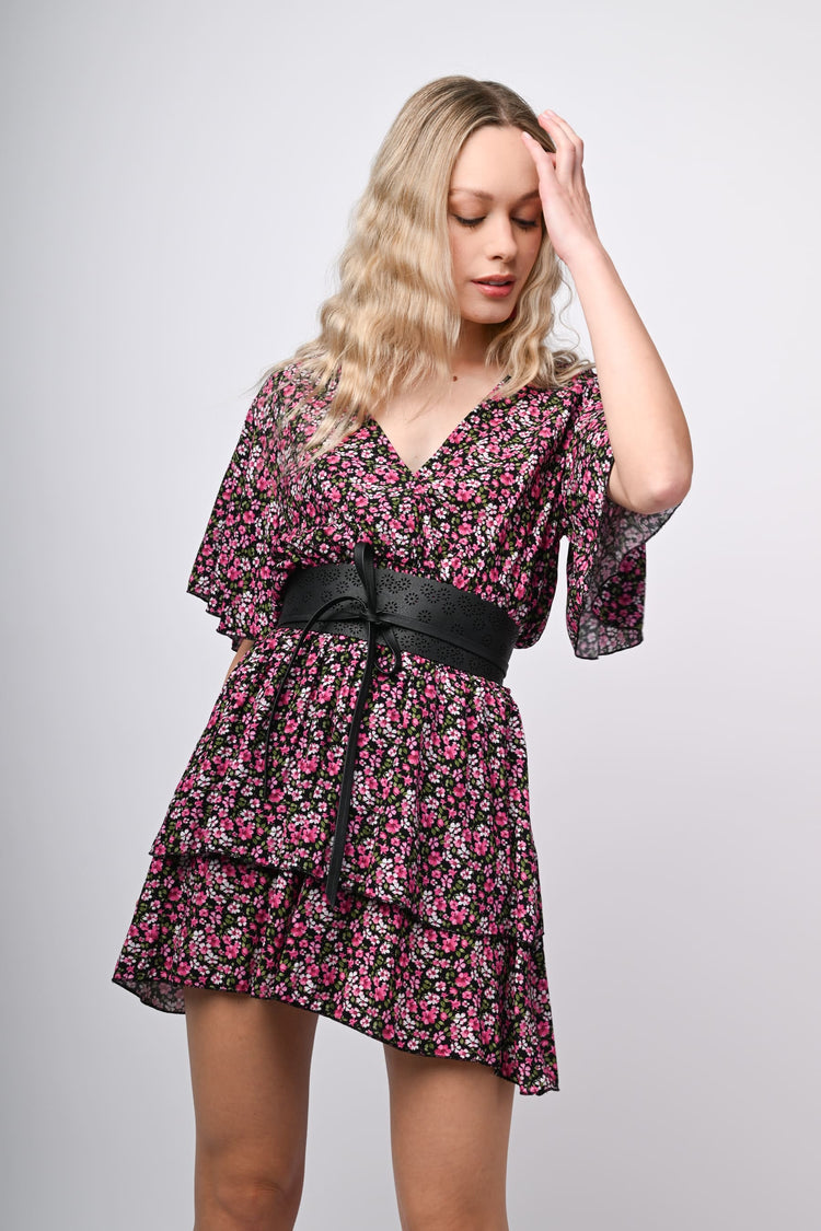 Floral print mini dress