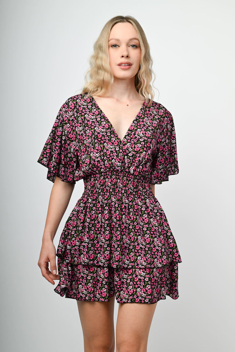 Floral print mini dress