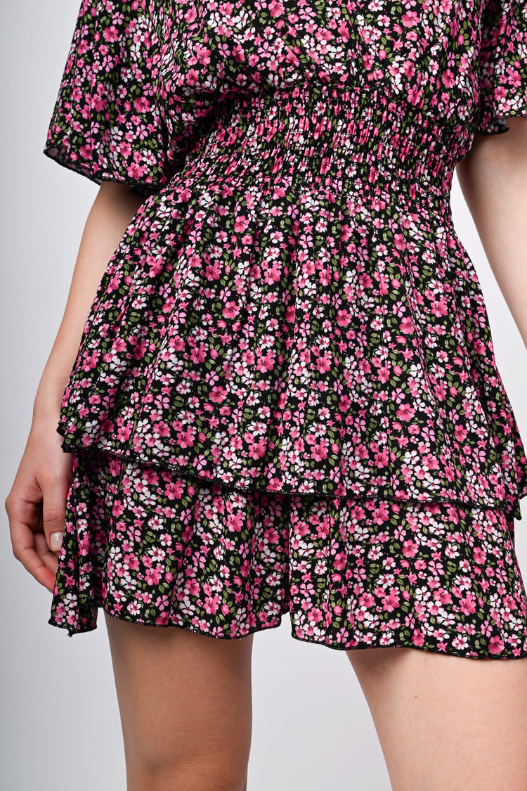 Floral print mini dress