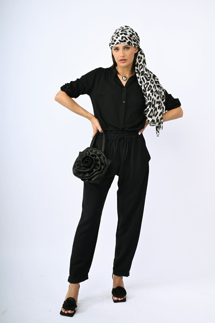 Viscose-blend jogger trousers