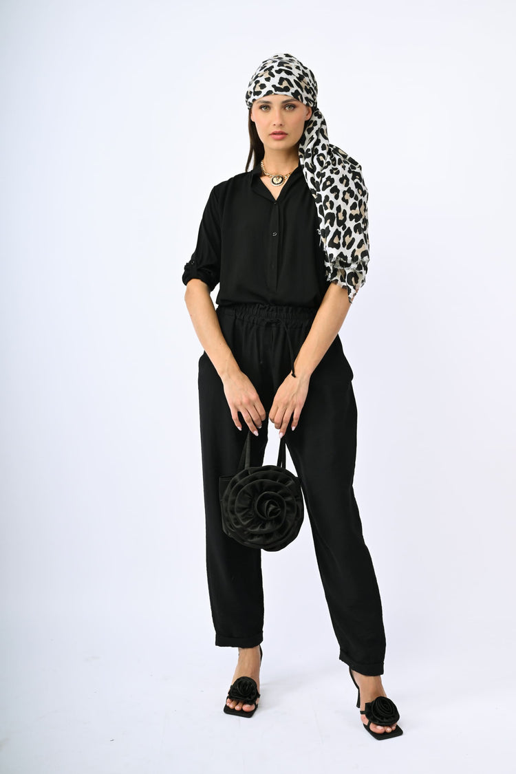 Viscose-blend jogger trousers