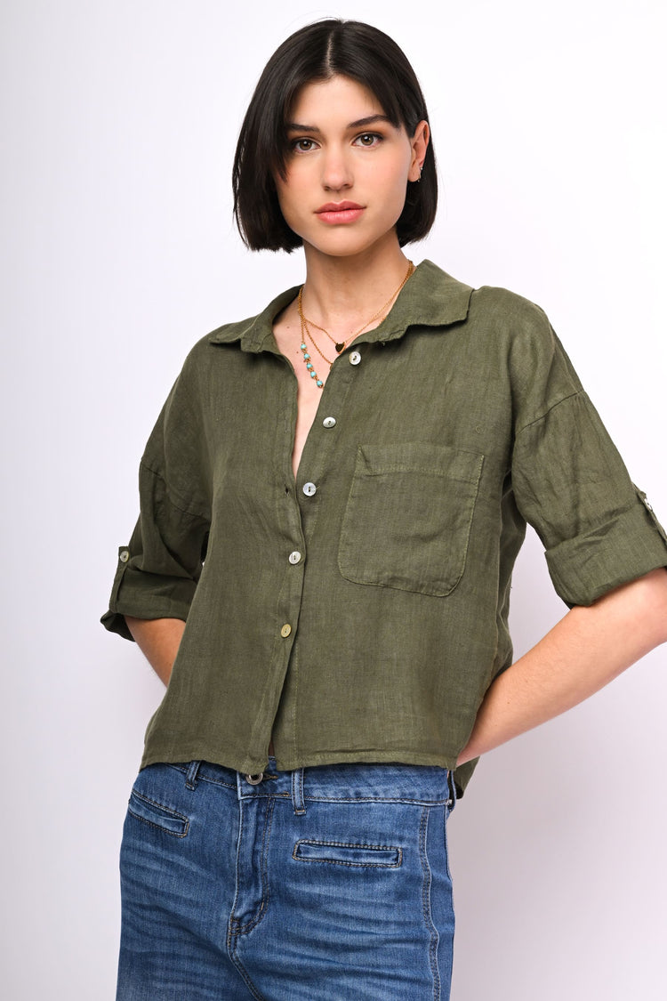 Linen short shirt