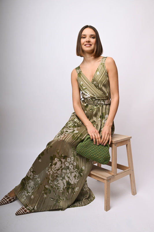 Floral print georgette long dress