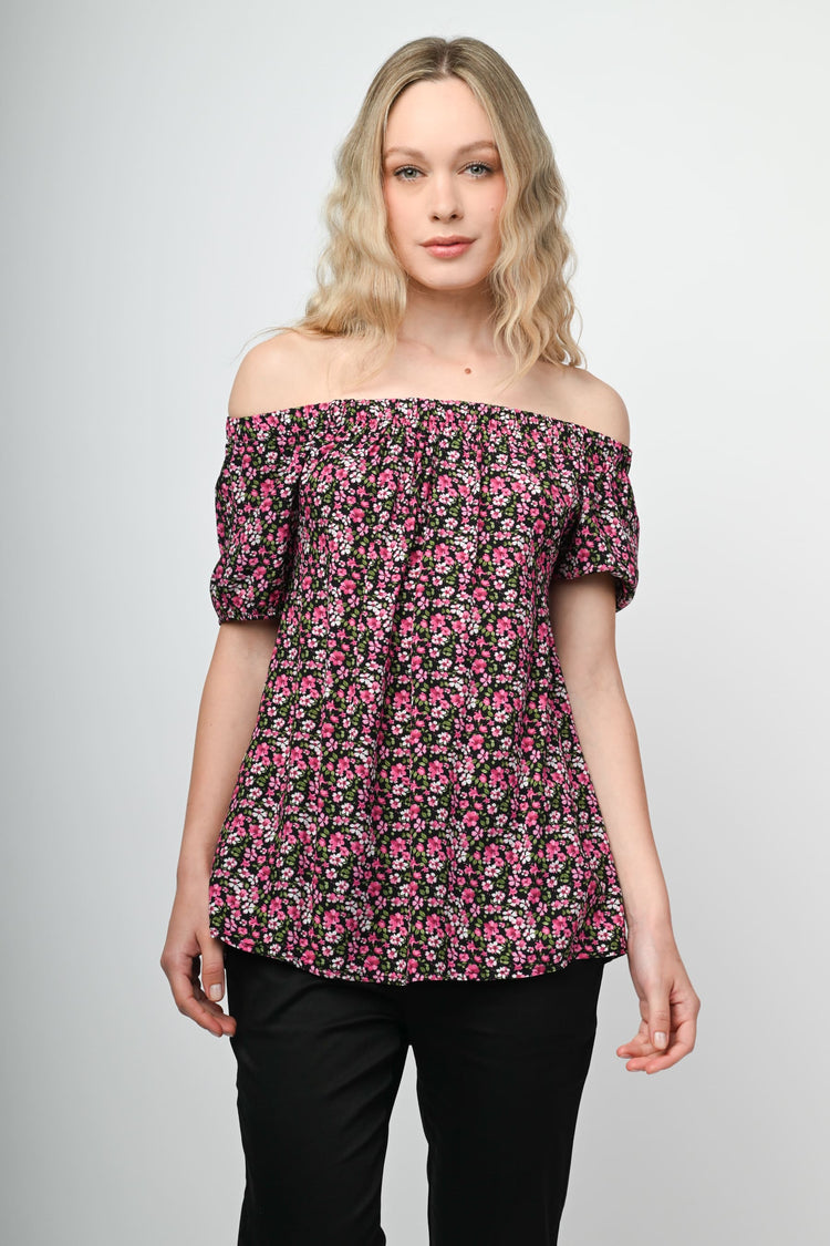 Floral print off-the-shoulder top