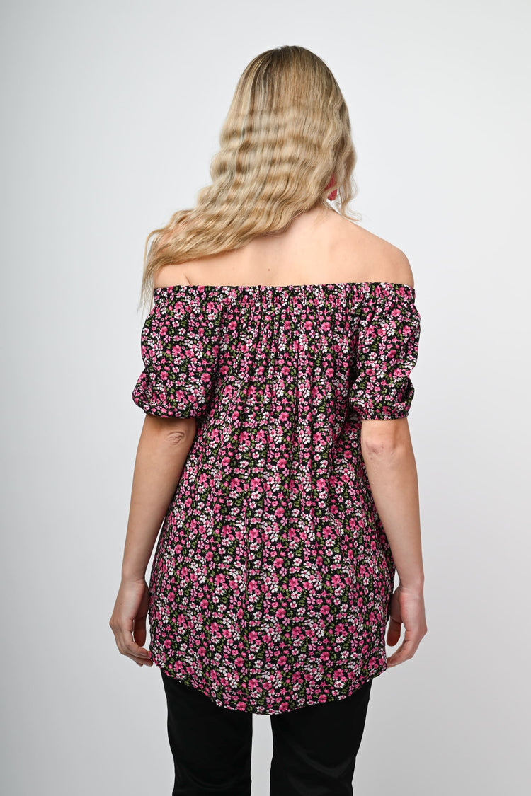 Floral print off-the-shoulder top