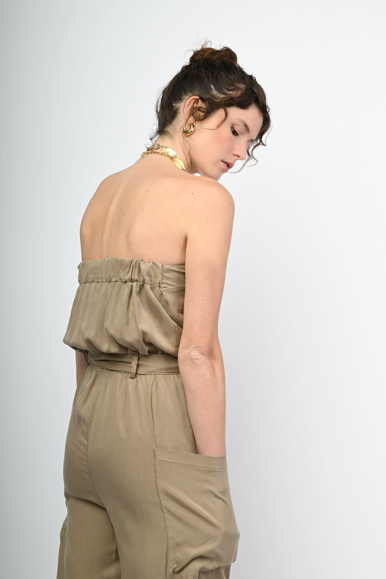 Lyocell bandeau jumpsuit