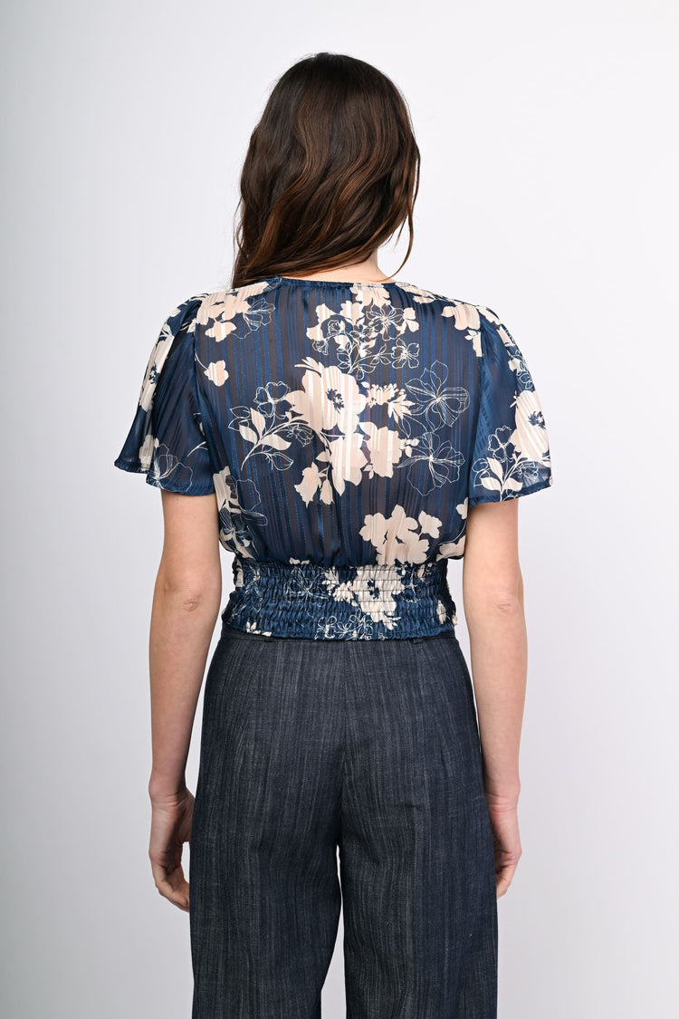 Lurex floral print top