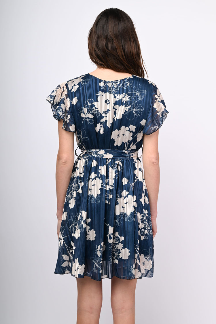 Lurex floral print mini dress