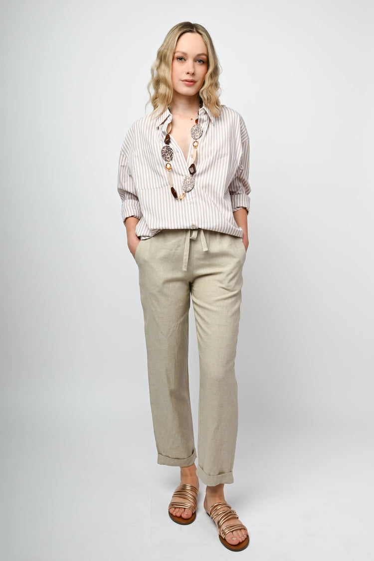 Linen and viscose trousers