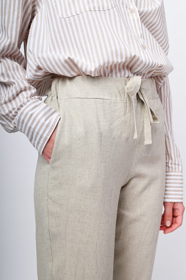 Linen and viscose trousers