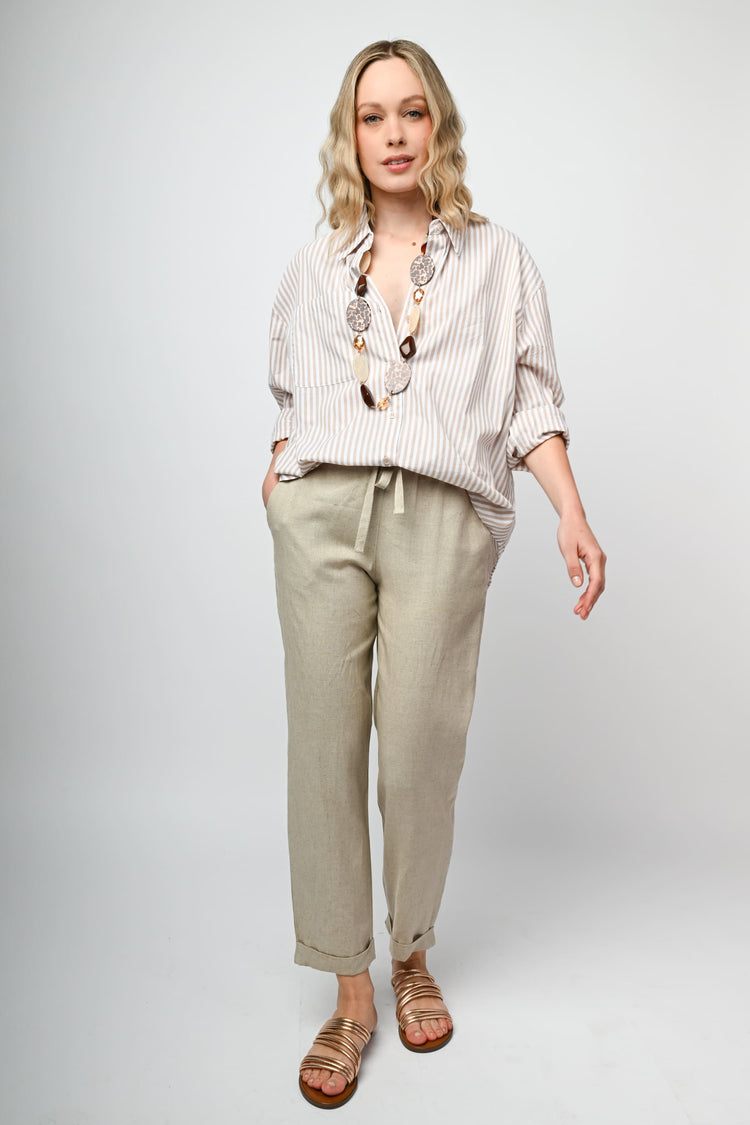 Linen and viscose trousers