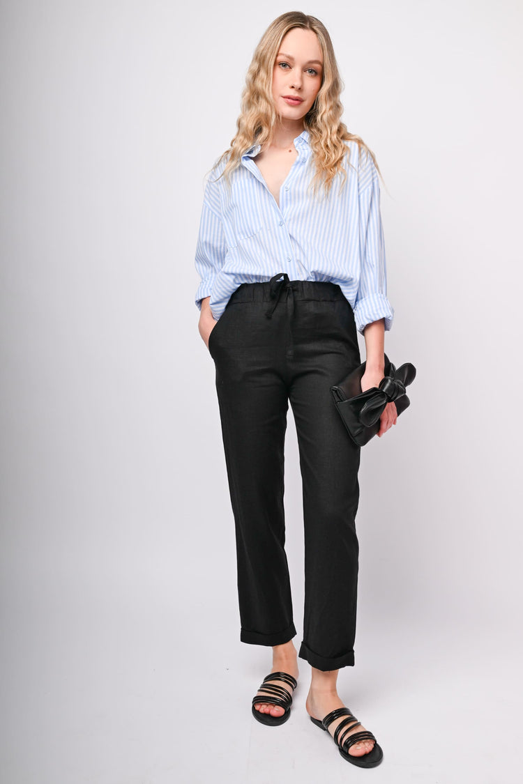 Linen and viscose trousers