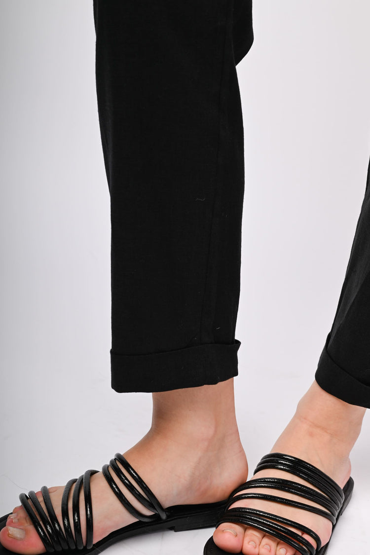 Linen and viscose trousers