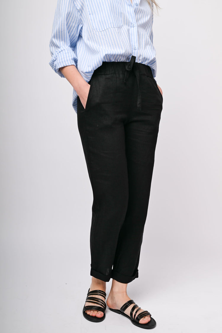 Linen and viscose trousers