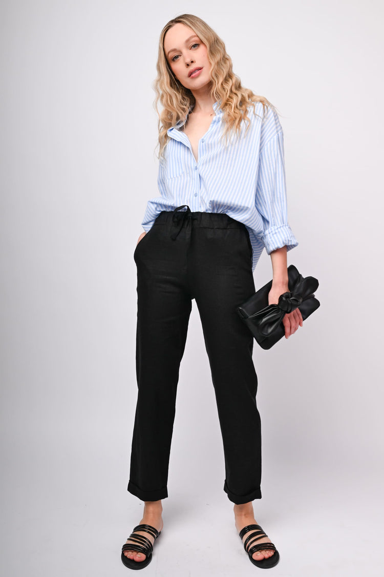 Linen and viscose trousers
