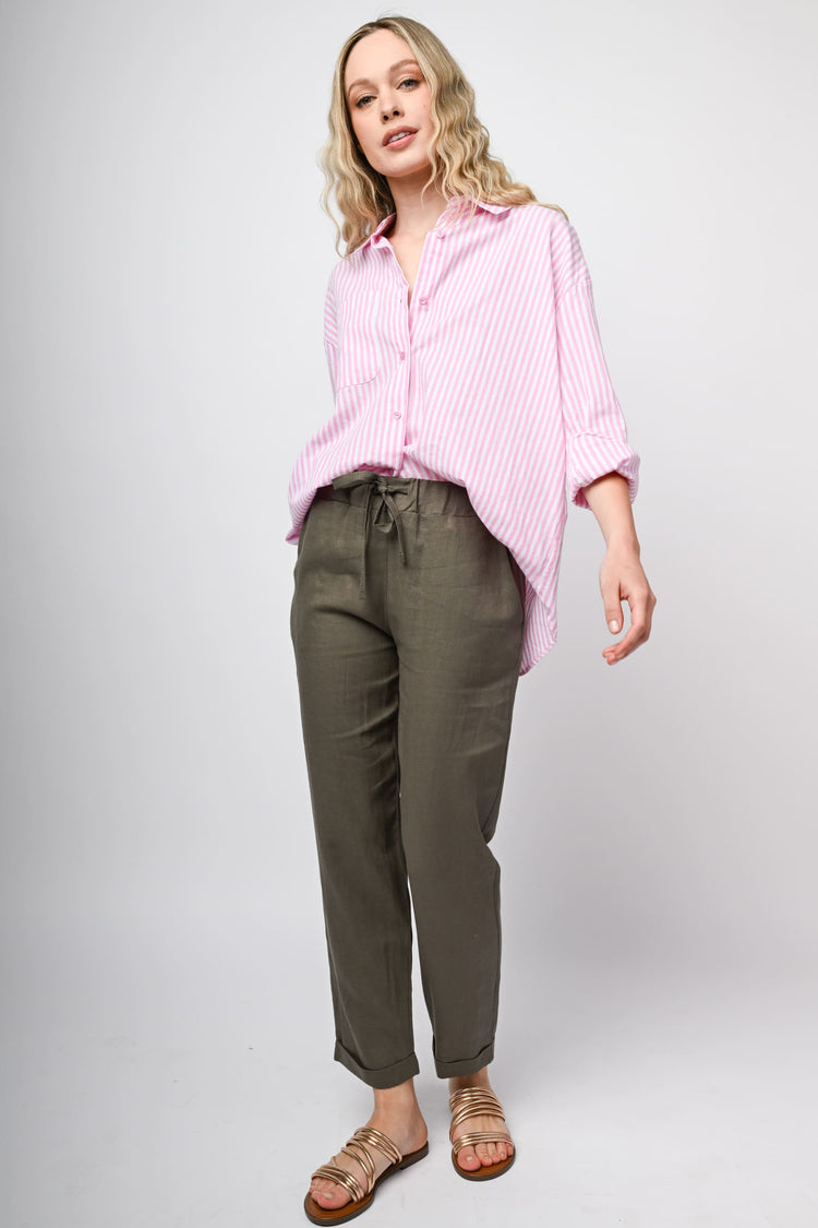 Linen and viscose trousers