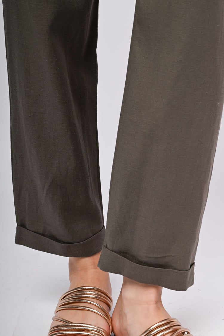 Linen and viscose trousers