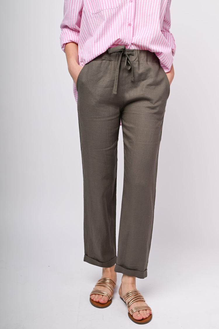 Linen and viscose trousers