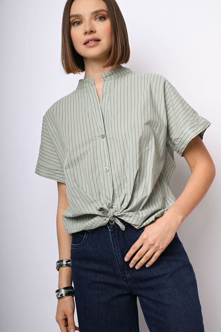 Knot pinstriped shirt
