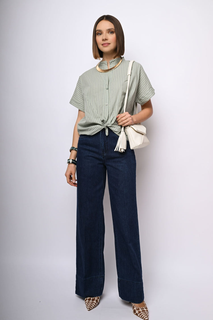 Knot pinstriped shirt