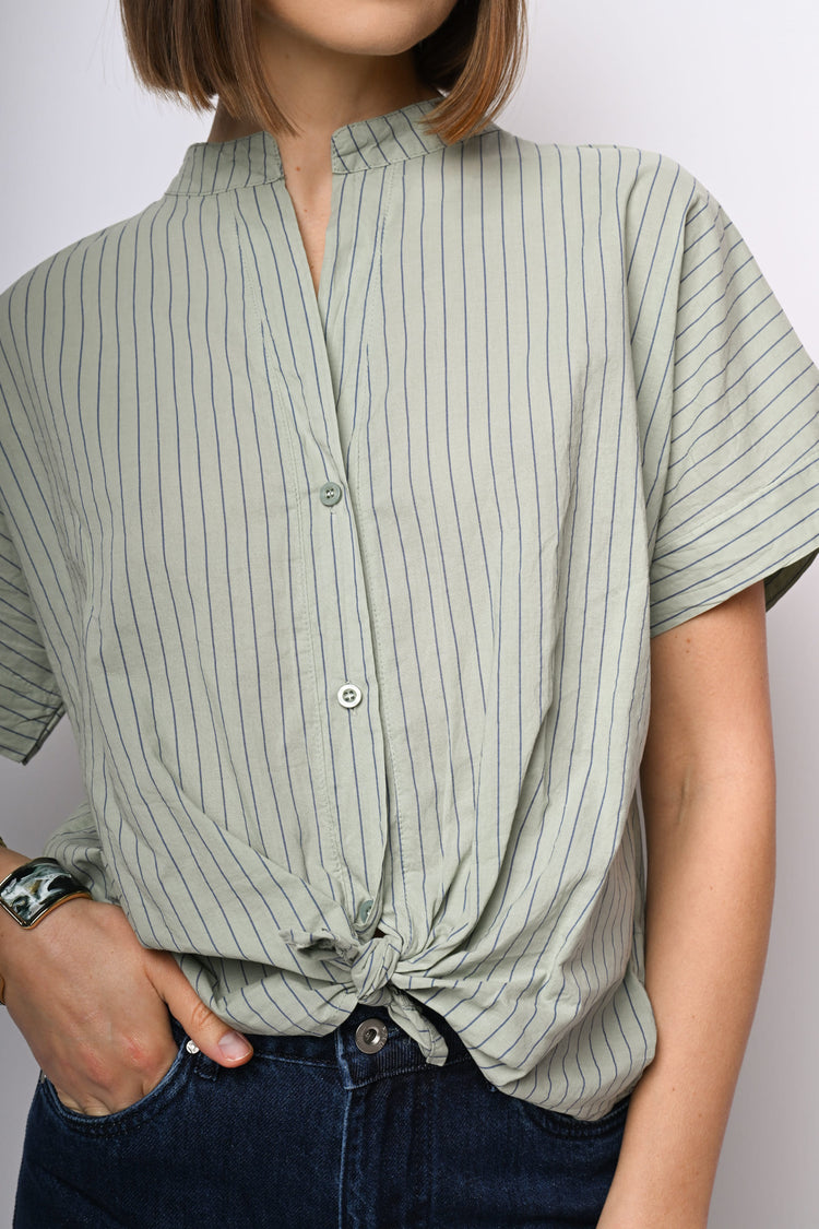 Knot pinstriped shirt