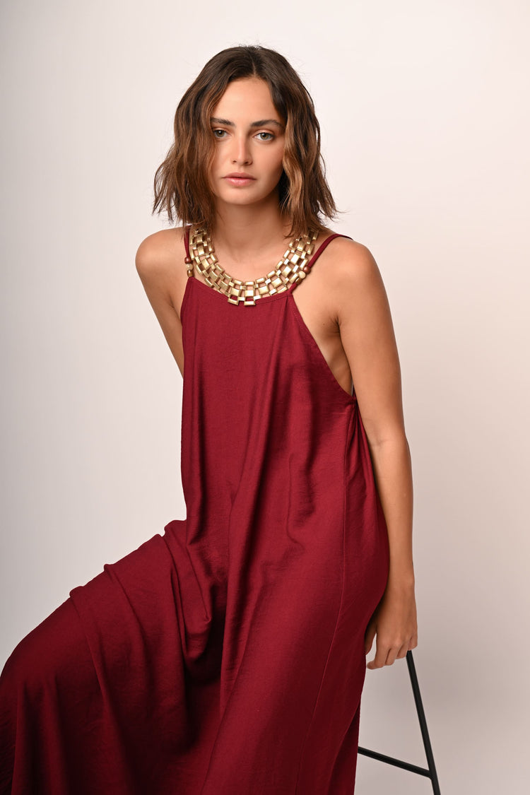 Viscose-blend long dress