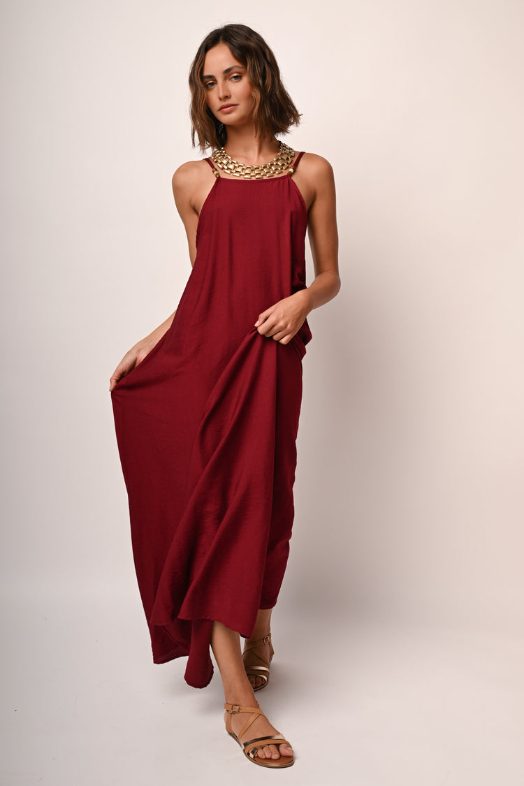 Viscose-blend long dress