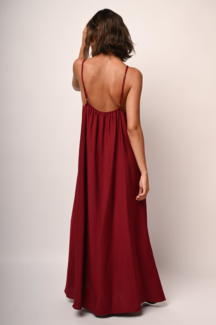 Viscose-blend long dress