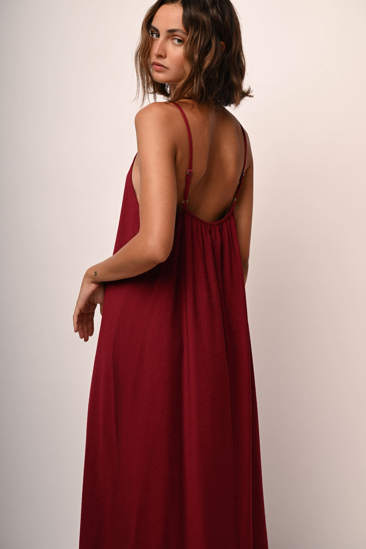 Viscose-blend long dress