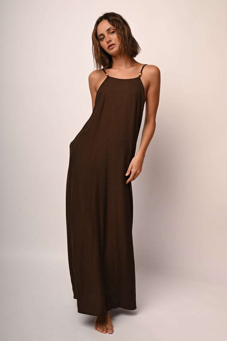 Viscose-blend long dress