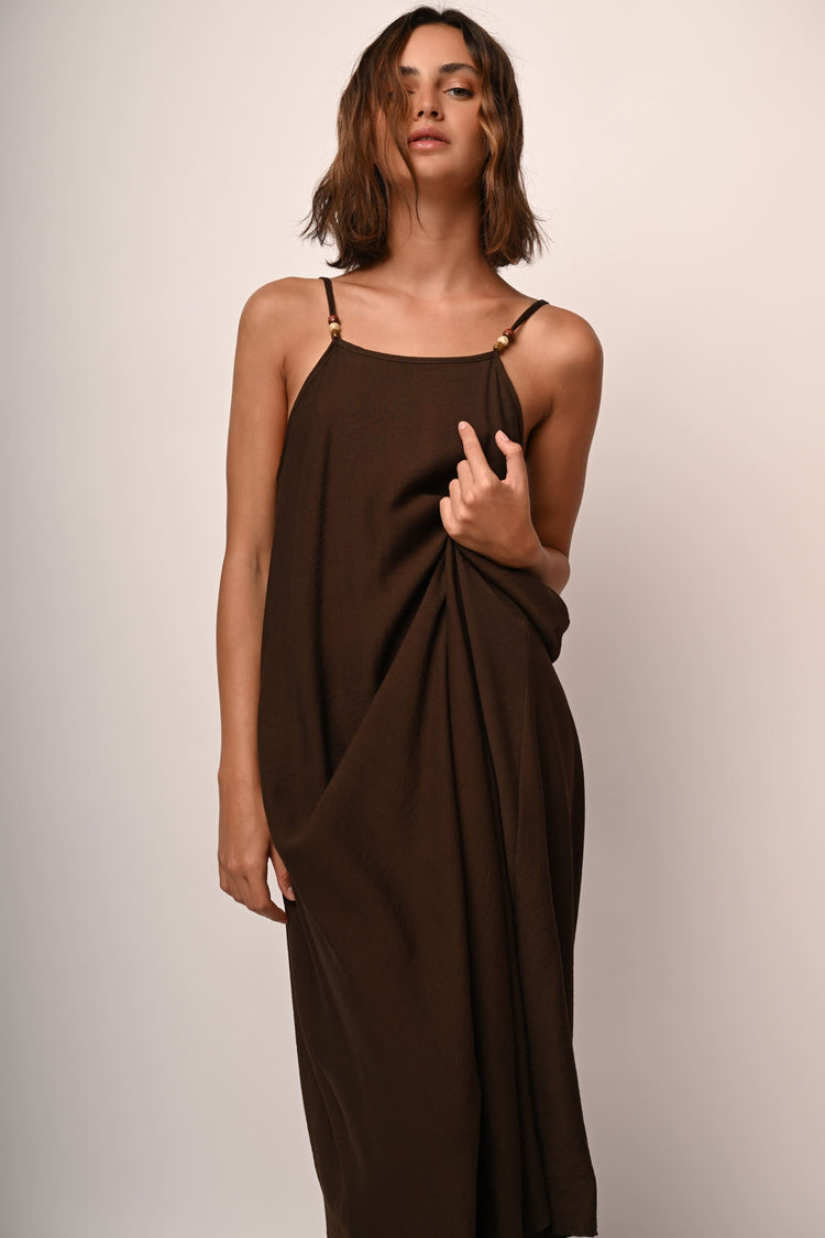 Viscose-blend long dress