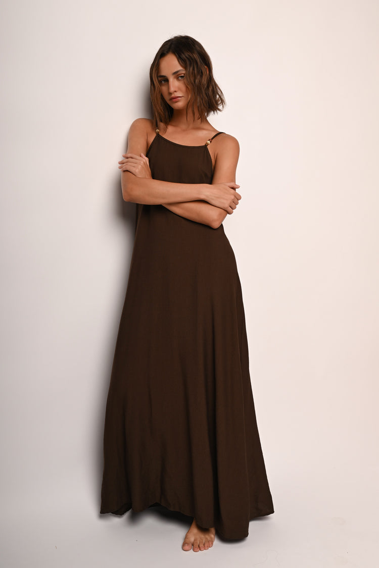 Viscose-blend long dress