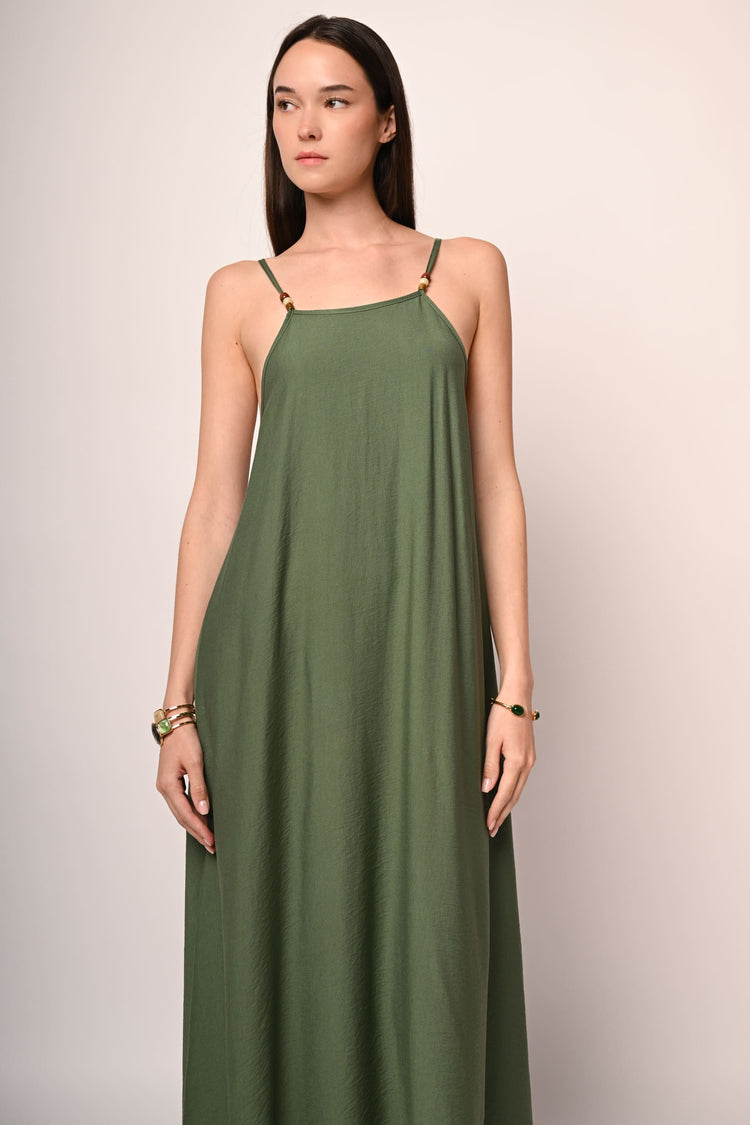 Viscose-blend maxi dress