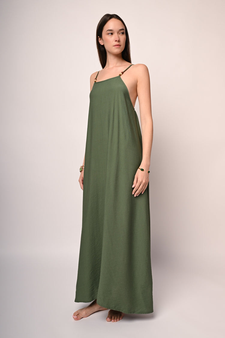 Viscose-blend maxi dress