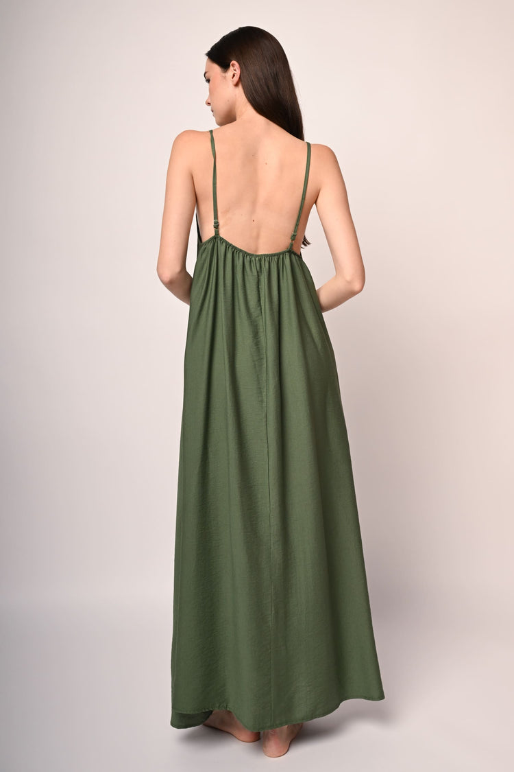 Viscose-blend maxi dress