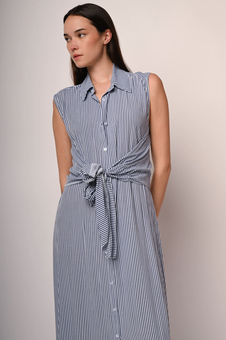 Striped long shirt dress