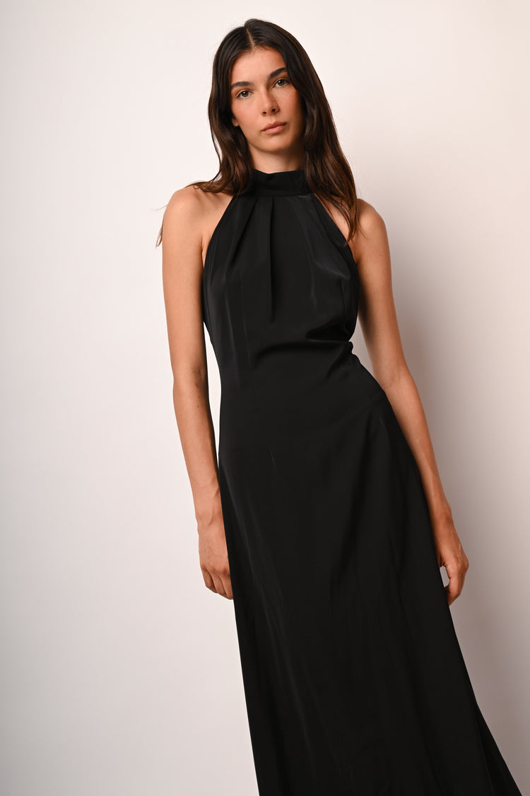 Cut-out halter long dress