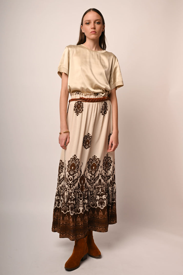 Ethnic print long skirt
