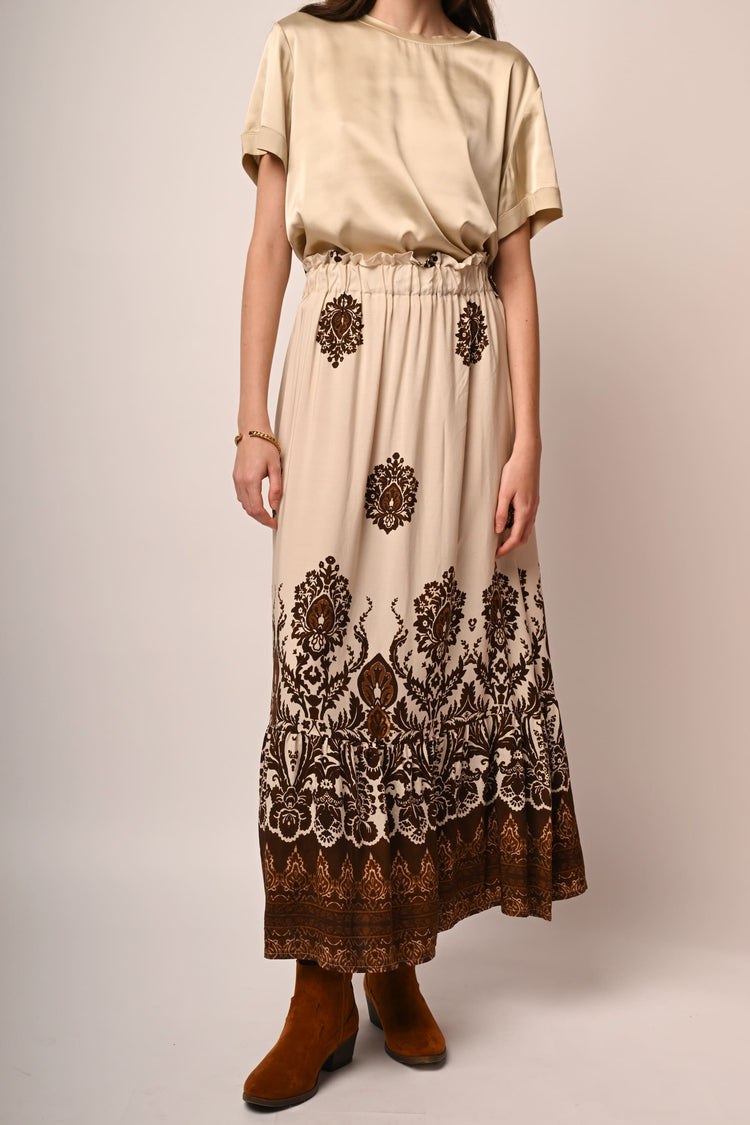 Ethnic print long skirt