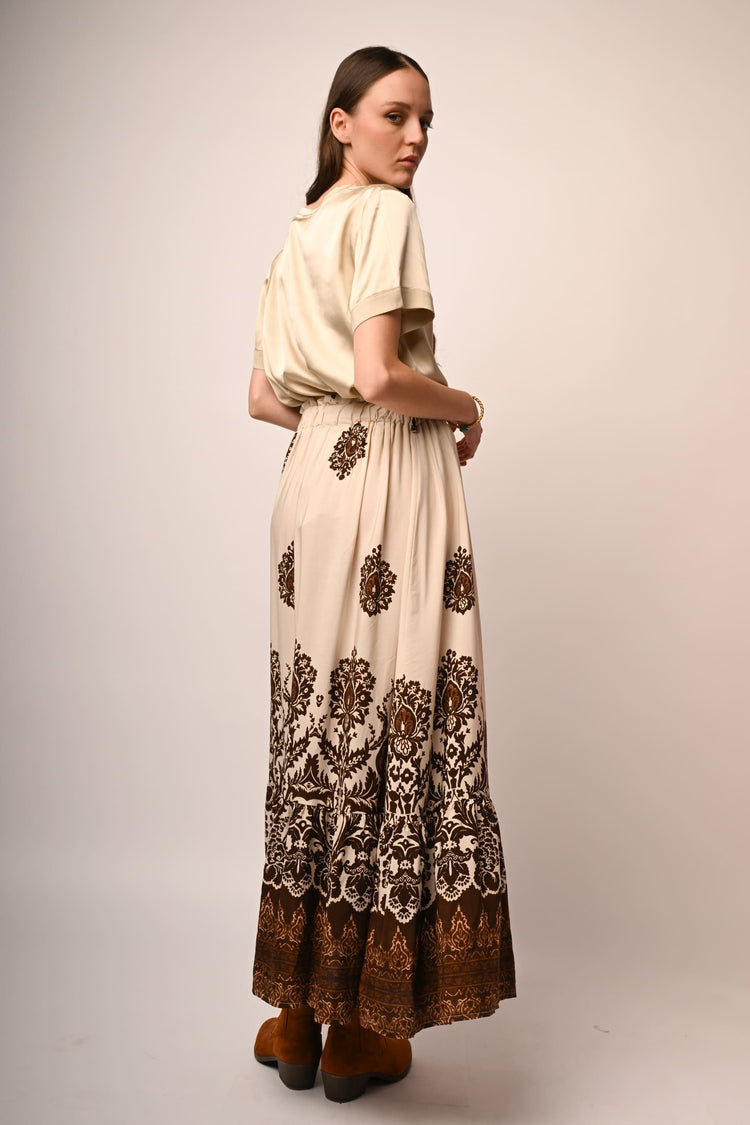 Ethnic print long skirt