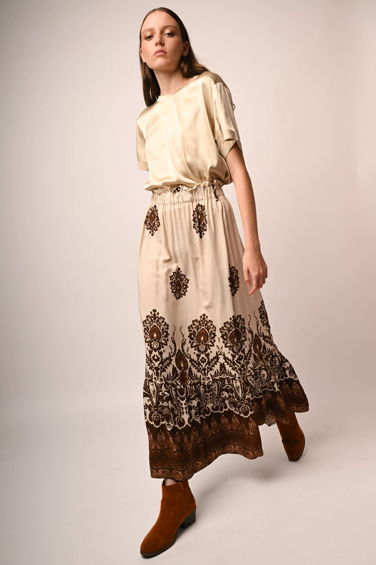 Ethnic print long skirt