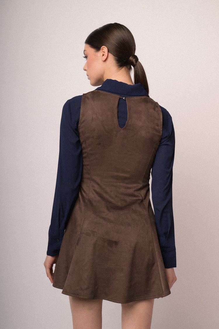 Faux suede mini dress