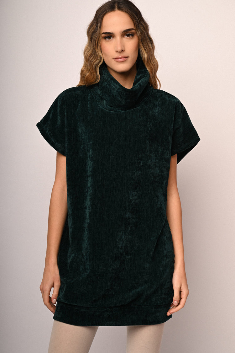 Velvet sweater-mini dress