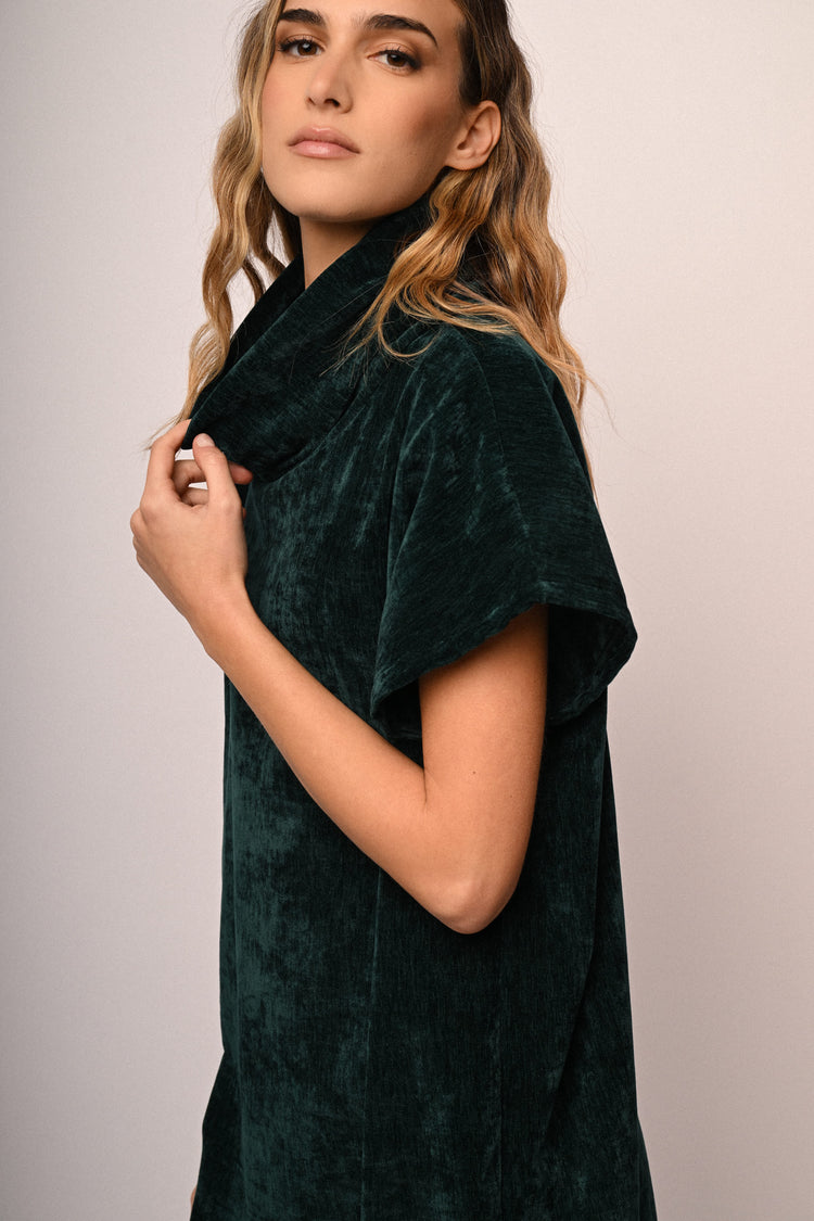 Velvet sweater-mini dress
