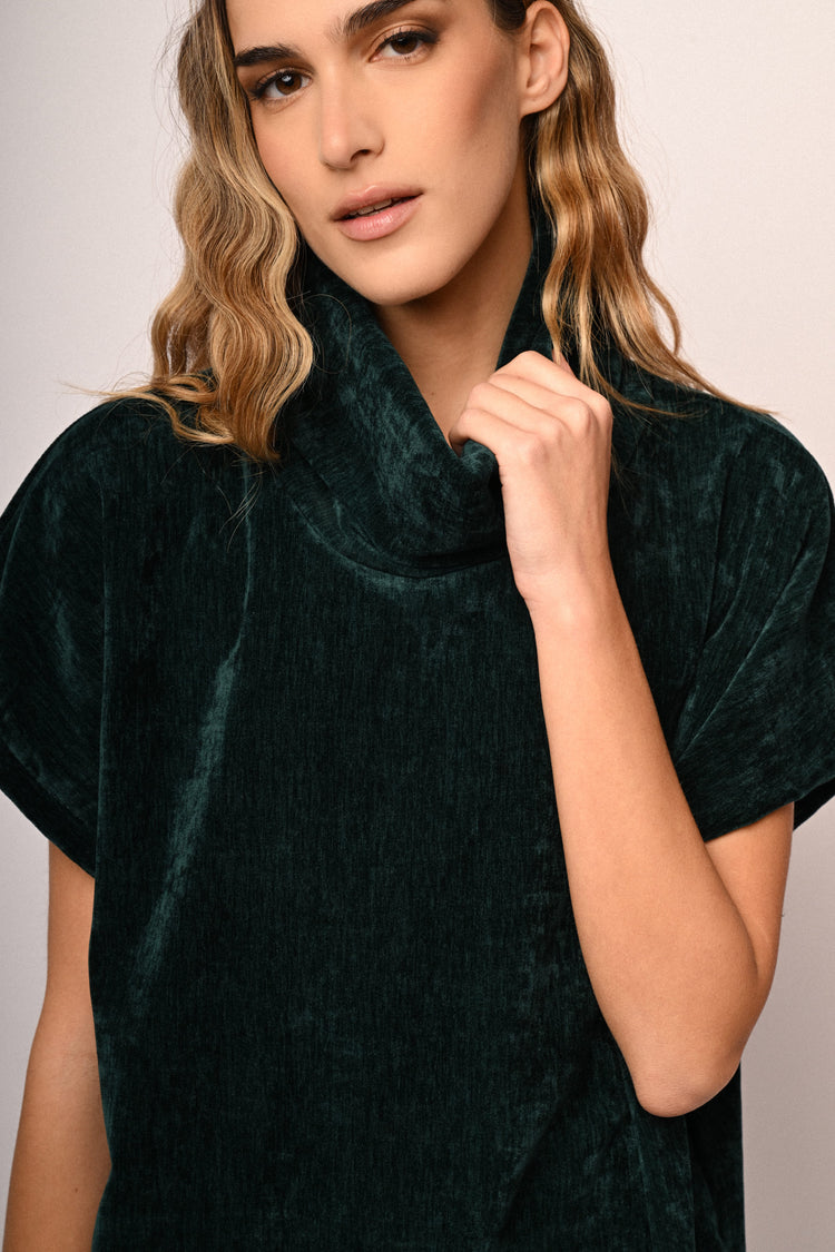 Velvet sweater-mini dress