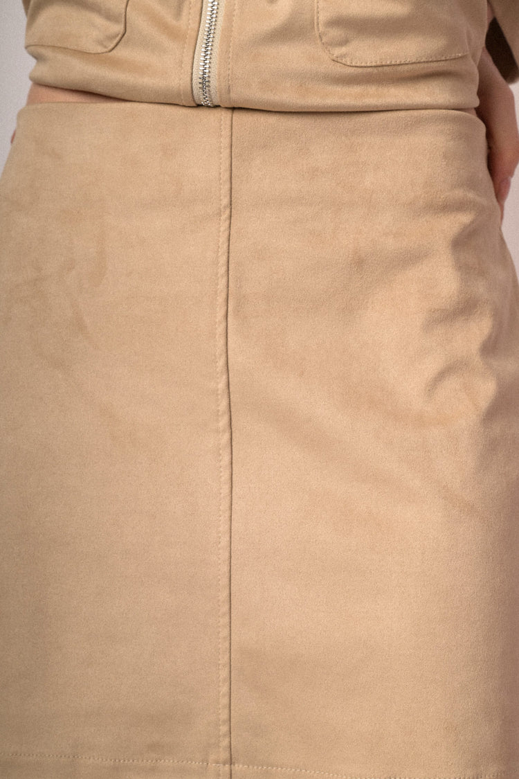 Faux suede miniskirt